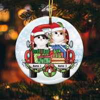 Personalized Cat Christmas Circle Ornament SB31 24O53 thumb 1