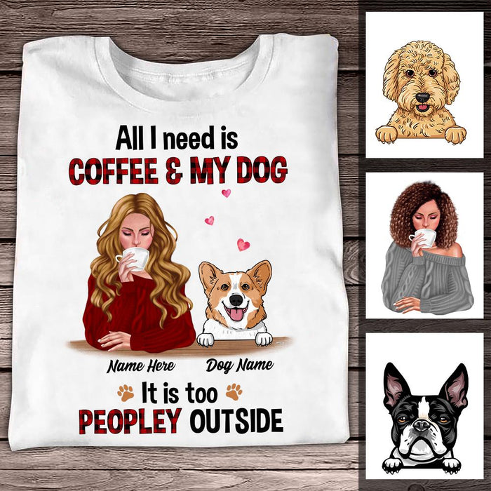 Personalized Dog Mom Coffee Peopley T Shirt SB32 81O34 1