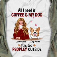 Personalized Dog Mom Coffee Peopley T Shirt SB32 81O34 thumb 1