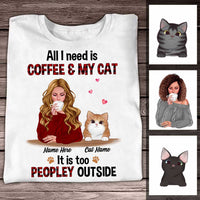 Personalized Cat Mom Coffee Peopley T Shirt SB31 81O34 thumb 1