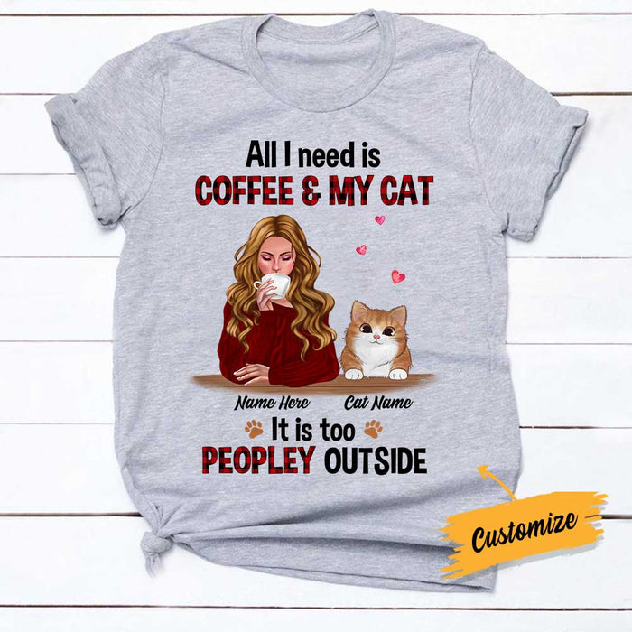 Personalized Cat Mom Coffee Peopley T Shirt SB31 81O34 1