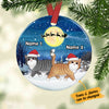 Personalized Cat Walking Christmas Circle Ornament SB43 87O36 1