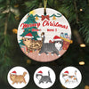 Personalized Cat Meowy Christmas Circle Ornament SB65 87O36 1