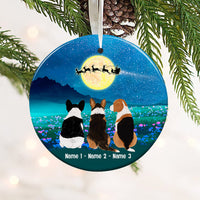 Personalized Dog Watching Santa Circle Ornament SB33 81O53 thumb 1