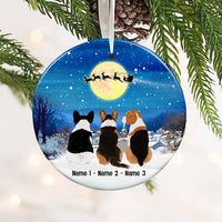 Personalized Dog Watching Santa Circle Ornament SB33 81O53 thumb 1