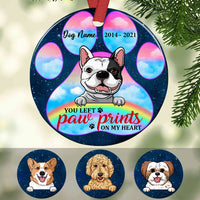 Personalized Dog Memo Paw Prints Circle Ornament SB71 26O53 thumb 1