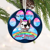 Personalized Dog Memo Paw Prints Circle Ornament SB71 26O53 thumb 1