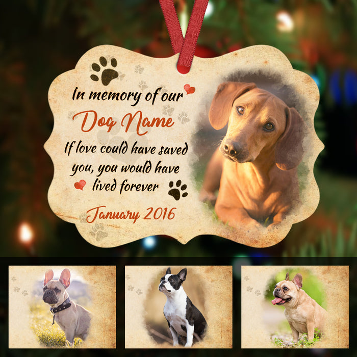 Personalized Dog Memo In Our Heart Benelux Ornament SB61 95O57 1
