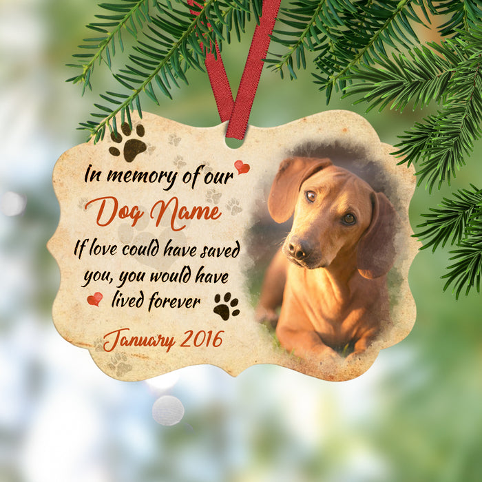Personalized Dog Memo In Our Heart Benelux Ornament SB61 95O57 1