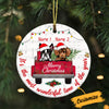 Personalized Dog Red Truck Christmas Circle Ornament SB64 87O34 1