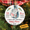 Personalized Elephant Baby First Christmas Circle Ornament SB61 67O57 1