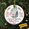 Personalized Elephant Baby First Christmas Circle Ornament SB61 67O57 1