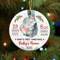 Personalized Elephant Baby First Christmas Circle Ornament SB61 67O57 thumb 1
