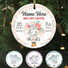Personalized Elephant Baby First Christmas Circle Ornament SB62 73O58 1