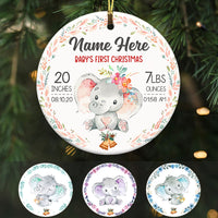 Personalized Elephant Baby First Christmas Circle Ornament SB62 73O58 thumb 1