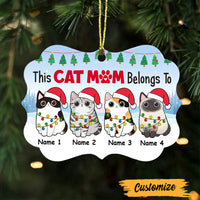 Personalized Christmas Cat Mom Belongs To Benelux Ornament SB62 65O47 thumb 1