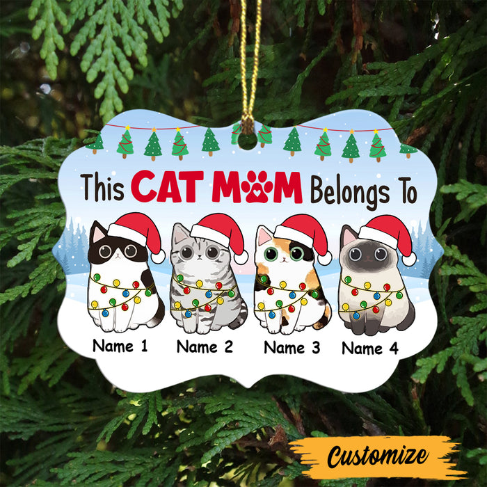 Personalized Christmas Cat Mom Belongs To Benelux Ornament SB62 65O47 1