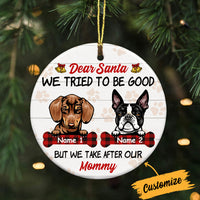 Personalized Santa Dog Christmas Circle Ornament SB61 85O34 thumb 1