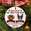 Personalized Santa Dog Christmas Circle Ornament SB61 85O34 1