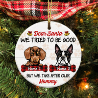 Personalized Santa Dog Christmas Circle Ornament SB61 85O34 thumb 1