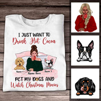 Personalized I Just Want To Pet My Dog Christmas T Shirt SB73 85O57 thumb 1