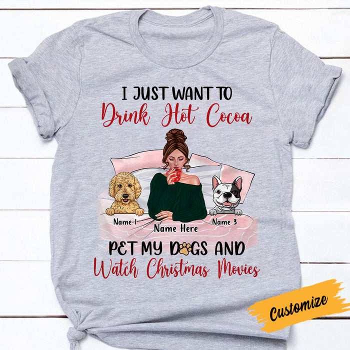 Personalized I Just Want To Pet My Dog Christmas T Shirt SB73 85O57 1