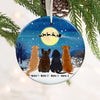 Personalized Dog Christmas Watching Santa Circle Ornament SB66 81O53 1