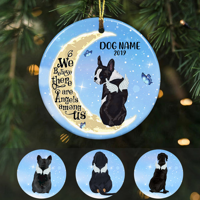 Personalized Dog Memorial Angels Among Circle Ornament SB62 85O36 1