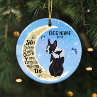 Personalized Dog Memorial Angels Among Circle Ornament SB62 85O36 thumb 1