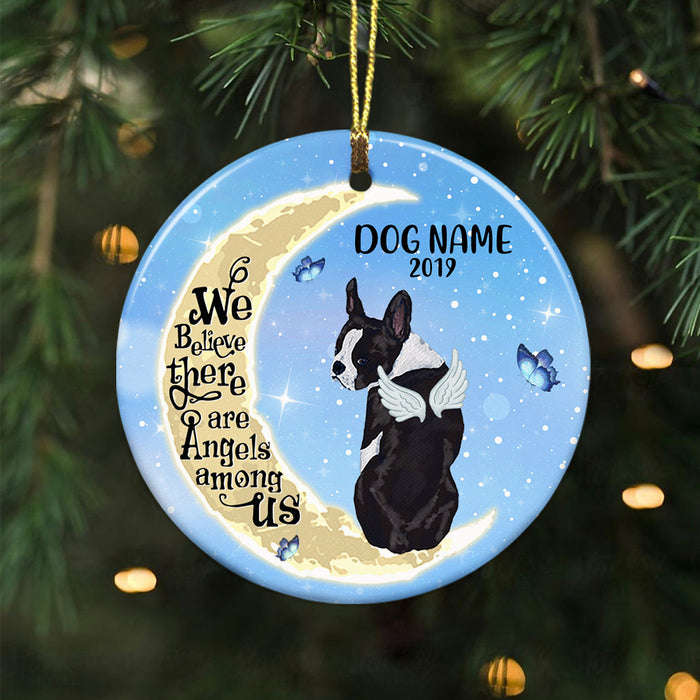 Personalized Dog Memorial Angels Among Circle Ornament SB62 85O36 1