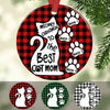 Personalized Best Cat Mom Christmas Circle Ornament SB63 85O53 1