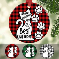 Personalized Best Cat Mom Christmas Circle Ornament SB63 85O53 thumb 1