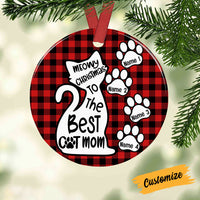 Personalized Best Cat Mom Christmas Circle Ornament SB63 85O53 thumb 1