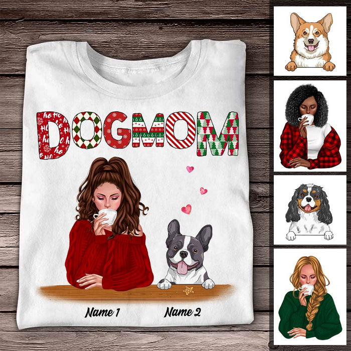 Personalized Dog Mom Christmas T Shirt SB133 24O47 1