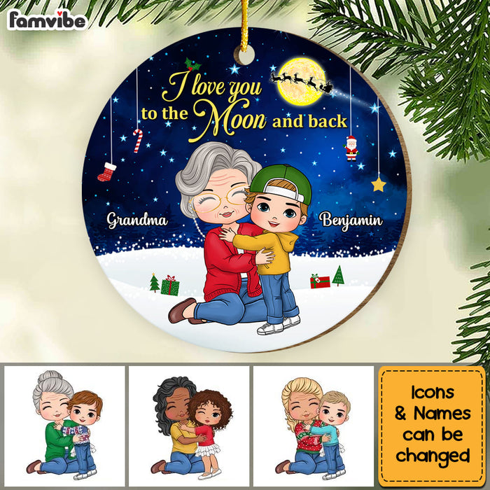 Personalized Gift For Grandson Love To The Moon Circle Ornament 30580 1