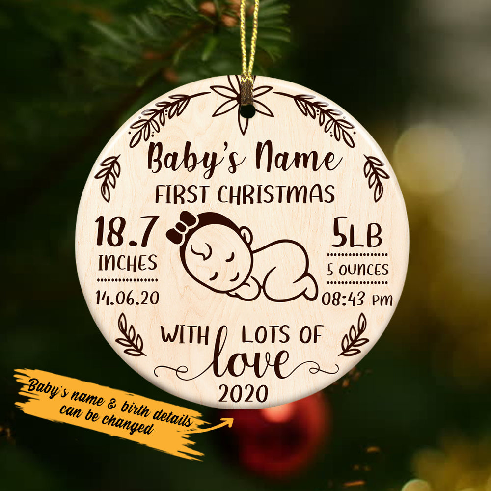 Personalized Baby First Christmas Ceremic Ornament OB131 29O36