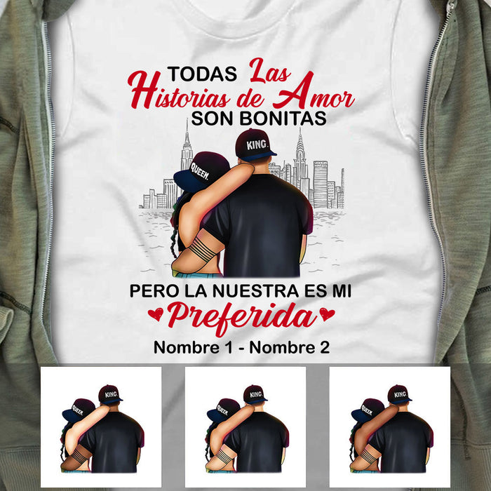 Personalized Couple Pareja Spanish Love Story T Shirt AP54 30O53 1