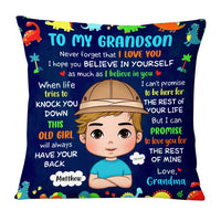Personalized Gift For Grandson Never Forget I Love You Dinosaur Pillow 30744 thumb 1