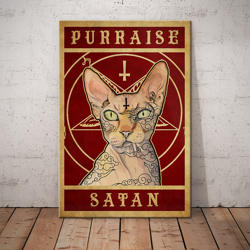 Purraise Satan Sphynx Cat Canvas