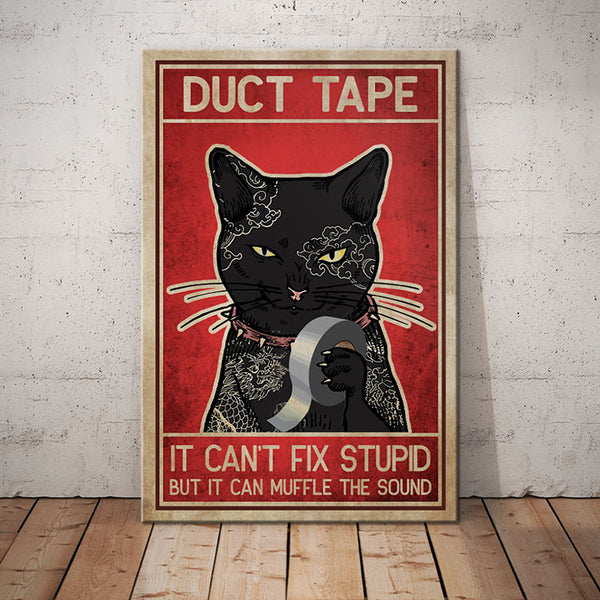 Black Cat Duct Tape Canvas MY116 81O58
