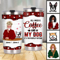 Personalized Love Coffee Dog Mom Steel Tumbler SB73 87O47 thumb 1