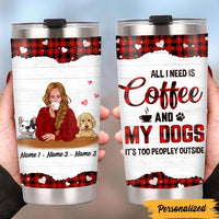 Personalized Love Coffee Dog Mom Steel Tumbler SB73 87O47 thumb 1