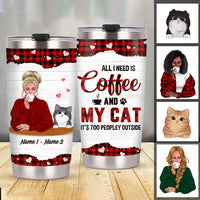 Personalized Love Coffee Cat Mom Steel Tumbler SB74 87O47 thumb 1