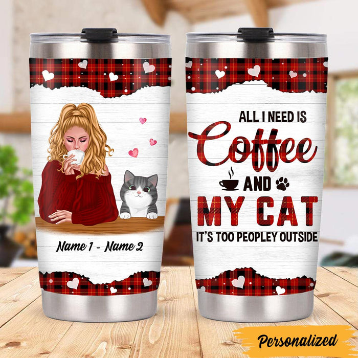 Personalized Love Coffee Cat Mom Steel Tumbler SB74 87O47 1