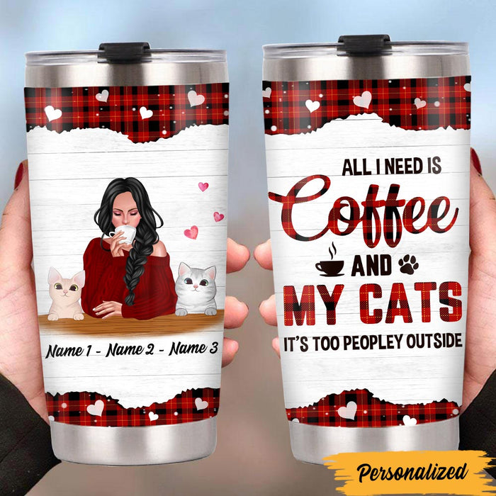 Personalized Love Coffee Cat Mom Steel Tumbler SB74 87O47 1
