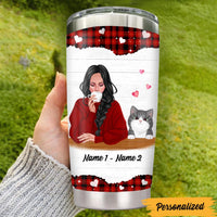 Personalized Love Coffee Cat Mom Steel Tumbler SB74 87O47 thumb 1