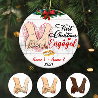 Personalized Couple First Christmas Circle Ornament SB81 26O36 thumb 1