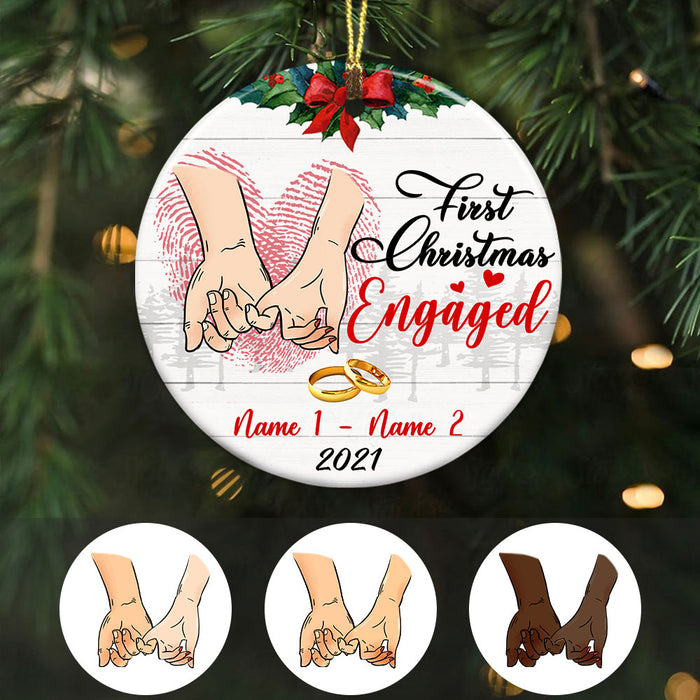 Personalized Couple First Christmas Circle Ornament SB81 26O36 1