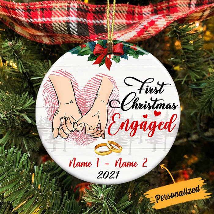 Personalized Couple First Christmas Circle Ornament SB81 26O36 1