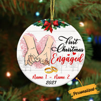Personalized Couple First Christmas Circle Ornament SB81 26O36 thumb 1